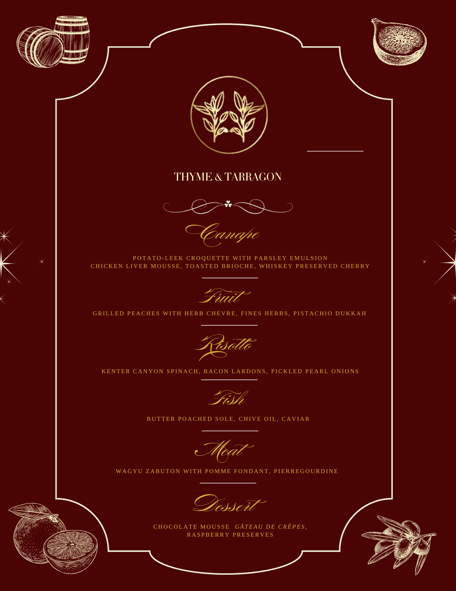 6 Course Menu